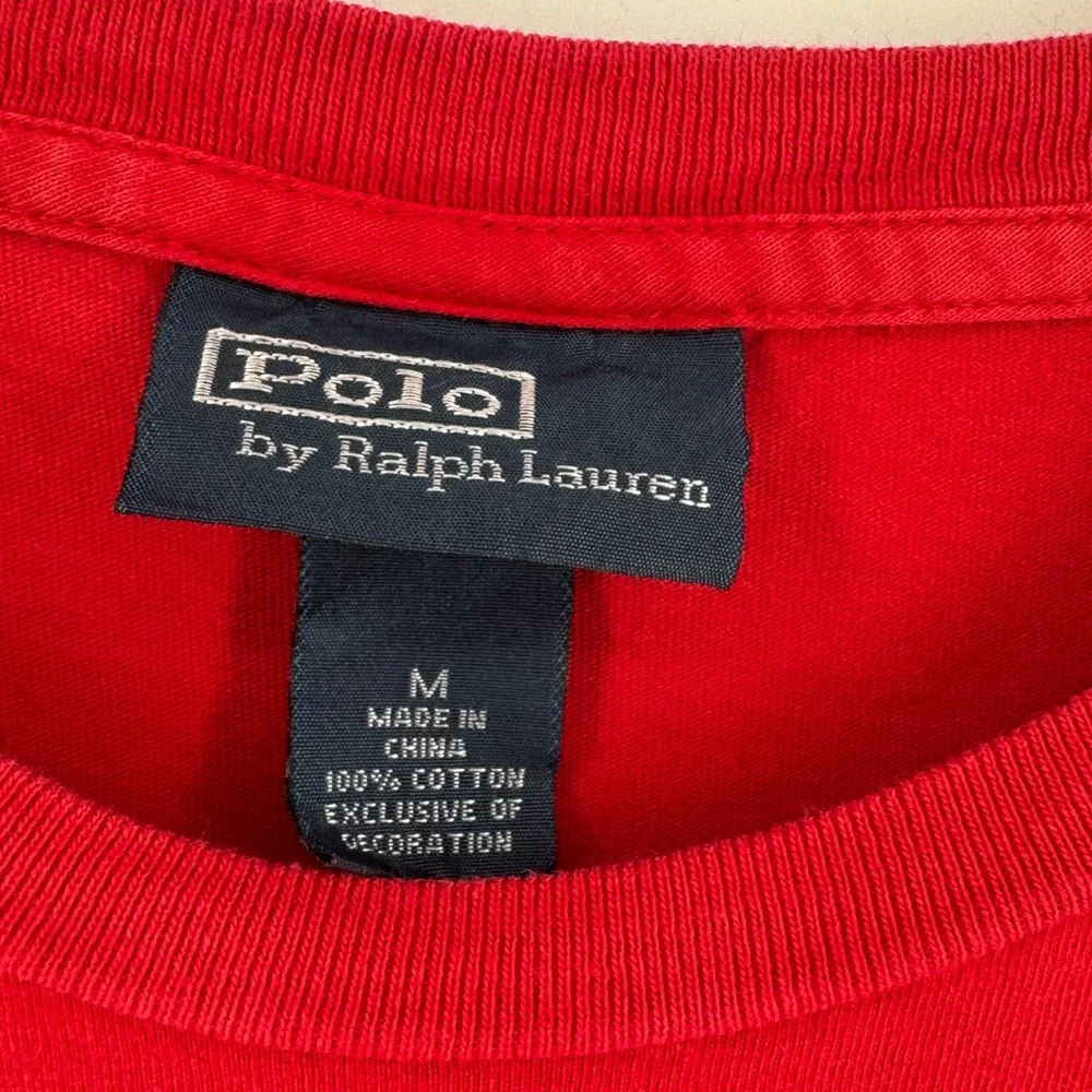 Polo Ralph Lauren Mens Red Short Sleeve Crew Neck Cotton T-Shirt Sz M Pony Logo